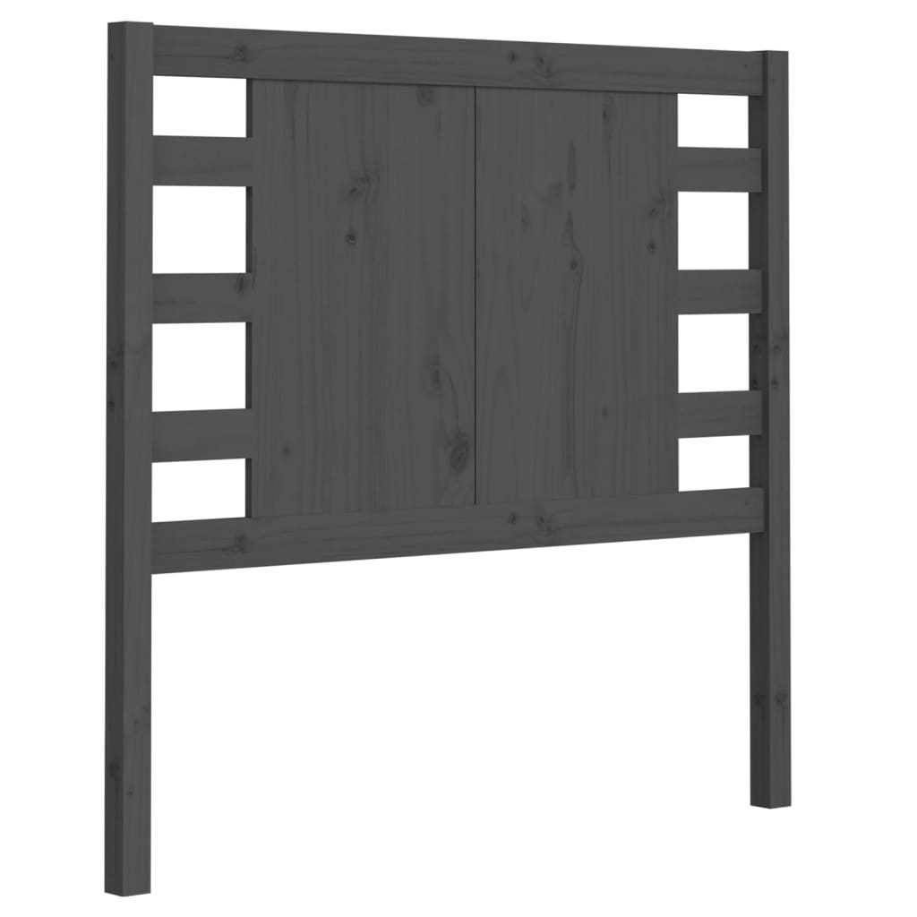 szürke tömör fenyőfa fejtámla 106 x 4 x 100 cm (818757)