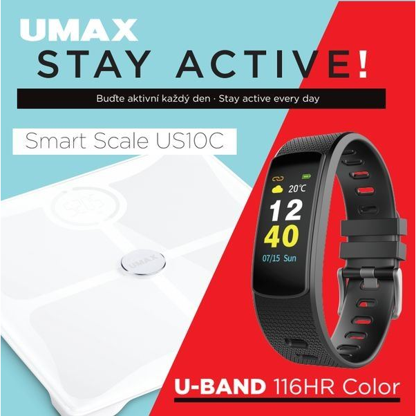 Umax Stay Active! US10C intelligens mérleg + U-Band 116HR Color aktivitásmérő (UB604) (UB604)
