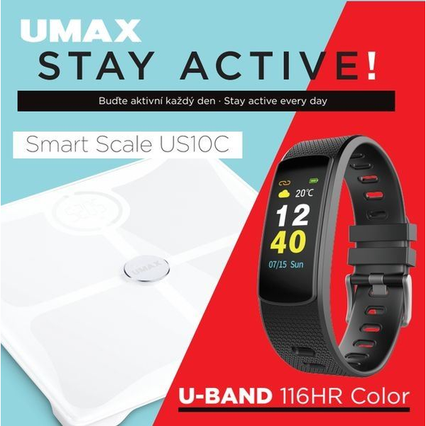 Umax Stay Active! US10C intelligens mérleg + U-Band 116HR Color aktivitásmérő (UB604) (UB604)