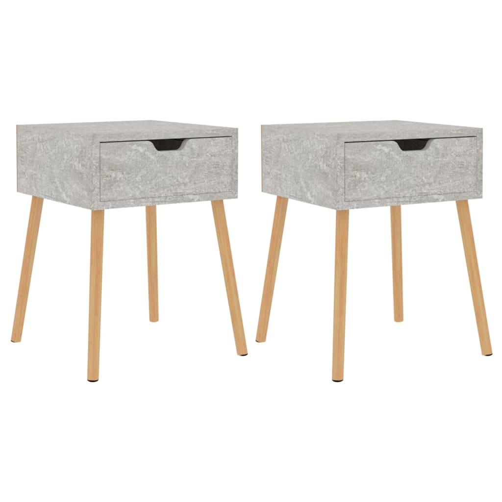 2 db betonszürke forgácslap éjjeliszekrény 40 x 40 x 56 cm (326804)