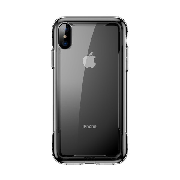 BASEUS műanyag telefonvédő (szilikon keret, közepesen ütésálló, légpárnás keret) FEKETE [Apple iPhone XS Max 6.5] (WIAPIPH65-YJ01)