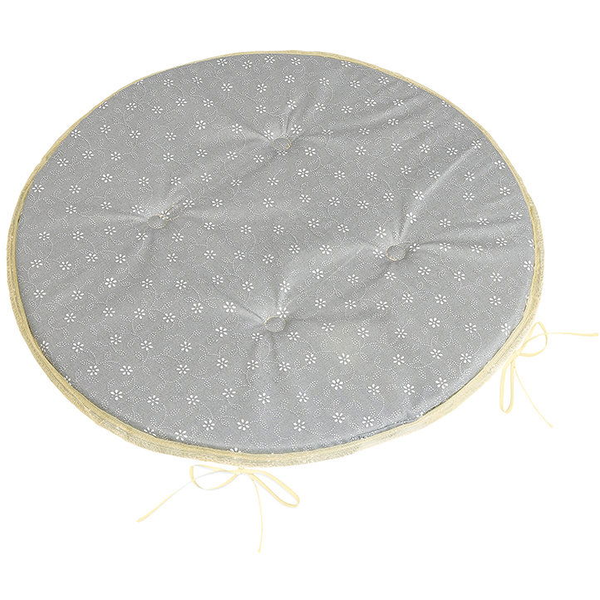 BELLATEX Adéla Seat cushion 79/227 round smooth d.40 cm sprouting flower grey