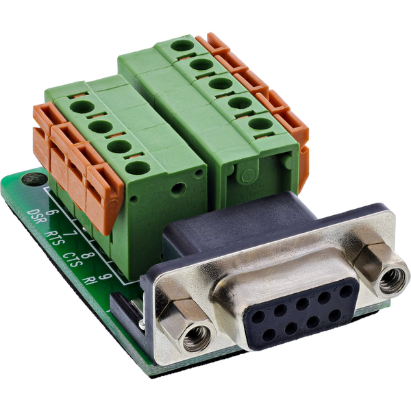 InLine 92501A kabelsamler Terminal block / D-Sub 9 Sort, Grøn
