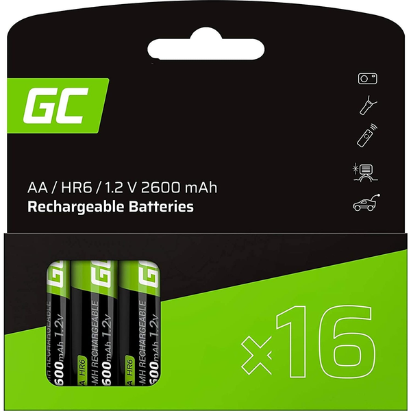 Nabíjecí Baterie AA (R6) Green Cell 2600 mAh 16 ks