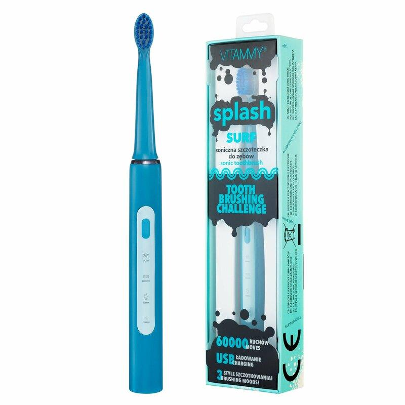 VITAMMY Splash Surf Szónikus Elektromos Fogkefe Gyerekeknek 8 Éves Kortól Kék (5901793643588)