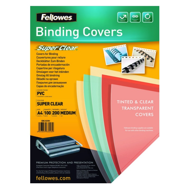 Fellowes spirálmappa előlap A4 átlátszó 200µ 100 db (5376102)