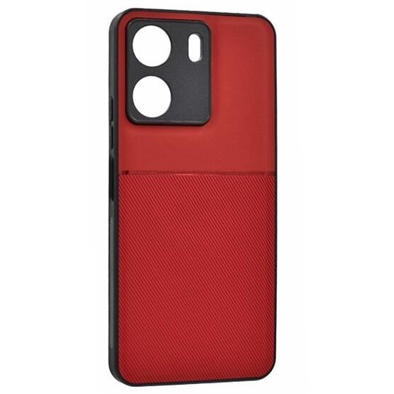 Gigapack Xiaomi Poco C65 mágneses, bőr hatású, csíkos mintás tok piros (GP-153753) (GP-153753)