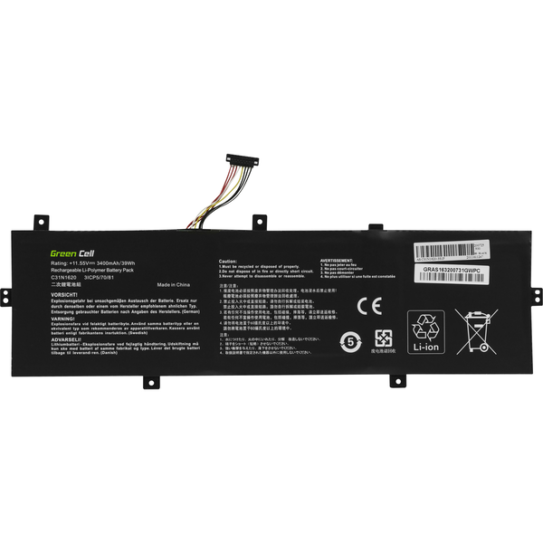 Green Cell AS163 Asus ZenBook UX430xxx akkumulátor 3400 mAh