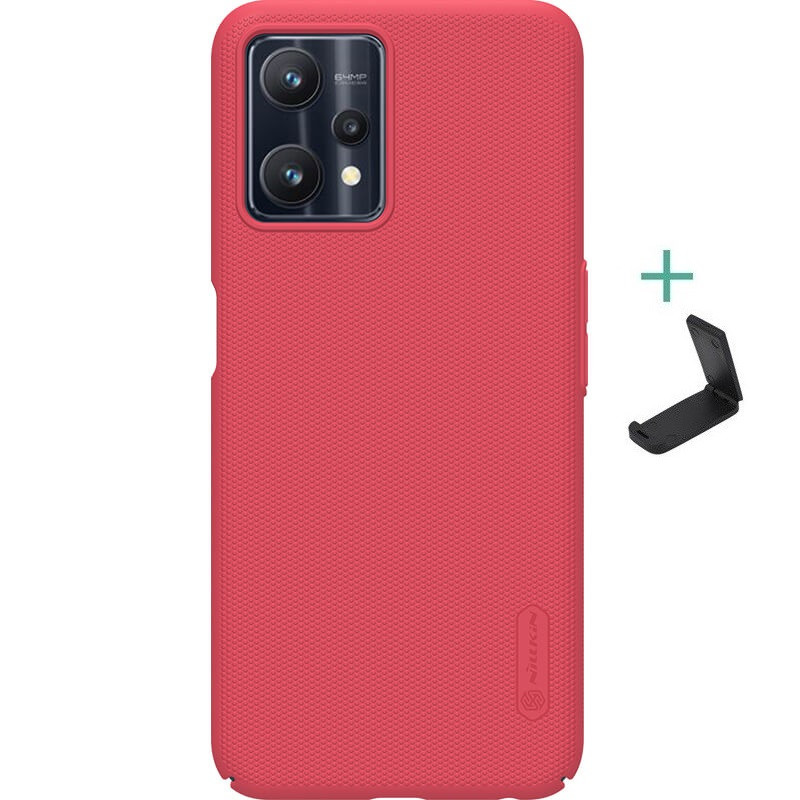 Realme 9 Pro / 9 5G (Global) / V25 / Q5, Műanyag hátlap védőtok, stand, Nillkin Super Frosted, piros (G115702)