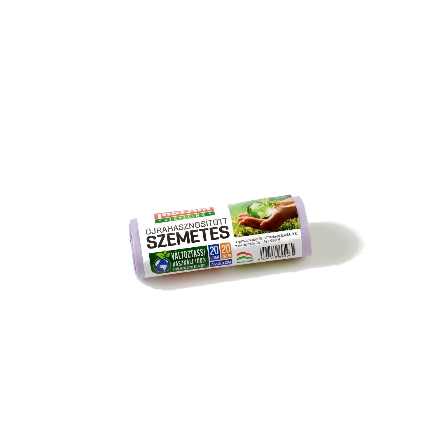 Mazzini Újrahasznosított szemeteszsák 20 l (20 db / tekercs) - Lila (104015)