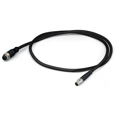 WAGO 756-5501/030-020 Érzékelő-/működtető összekötő, konfekcionált M12 Dugó, egyenes, Alj, egyenes 2.00 m Pólusszám: 3 10 db (756-5501/030-020)