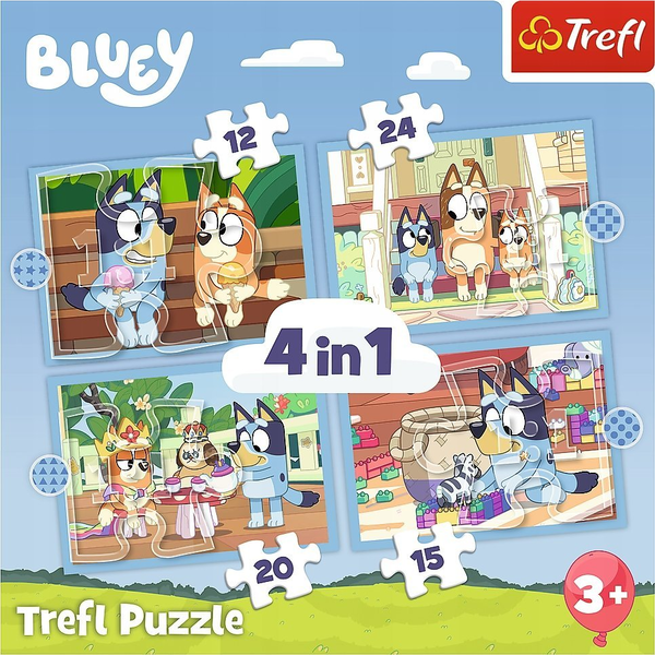 Trefl Bluey and his world Puslespil 12 stk Tegnefilm