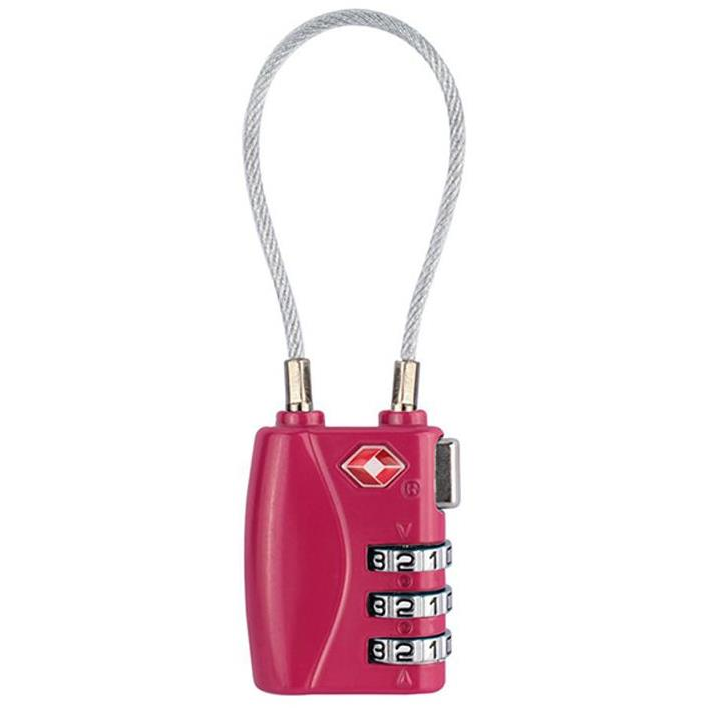 Kufryplus TSA lock with lanyard TL214 raspberry (K0810000TL214)