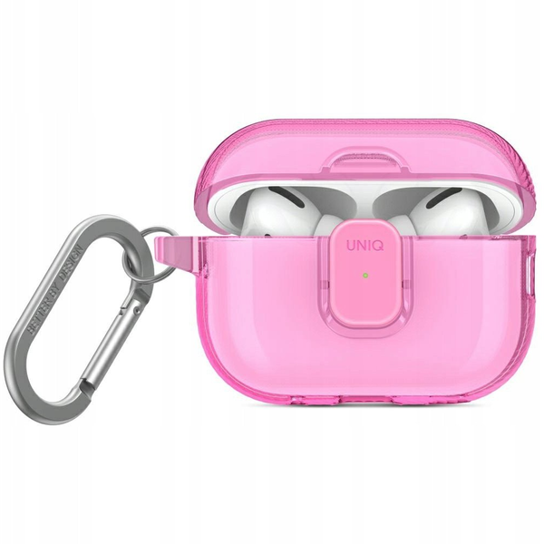 UNIQ Glase Pro Apple AirPods Pro 2 tok karabinerrel, rózsaszín SP112926