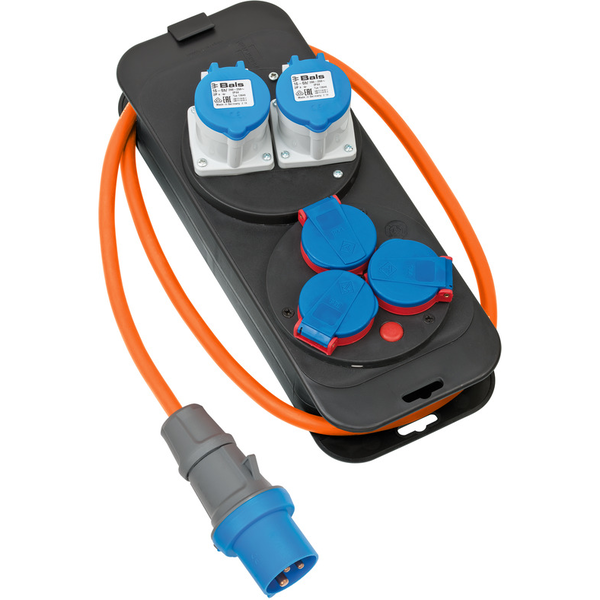 Cable Alargador Cee De 1,5 M Con 5 Tomas De 16 A Ip44 Con Carrete De Cable