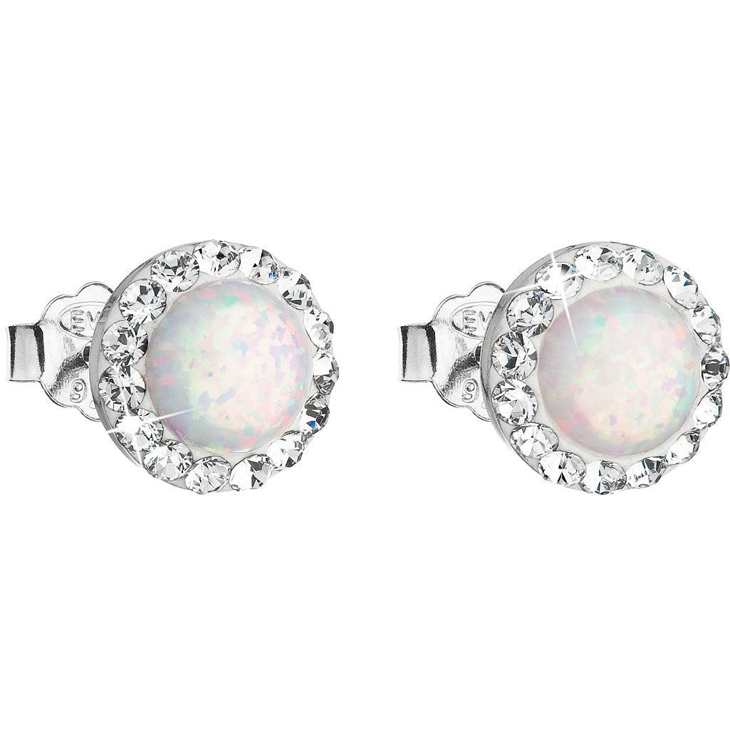 EVOLUTION GROUP 31217.1 szintetikus opál, Swarovski kristályokkal, (Ag, 925/1000, 1 g, fehér) (8590962912319)