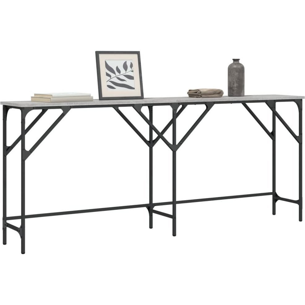 szürke sonoma színű szerelt fa tálalóasztal 180x29x75 cm (837765)