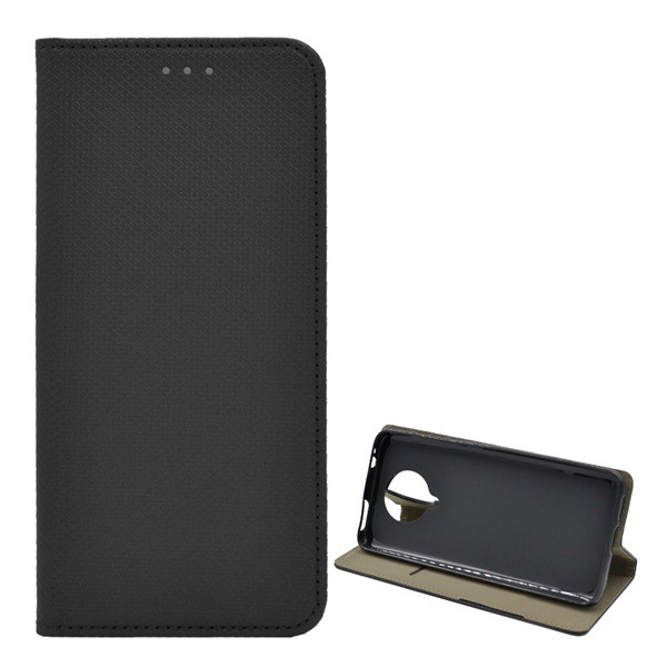 Tok álló, bőr hatású (FLIP, oldalra nyíló, asztali tartó funkció, rombusz minta) FEKETE [Xiaomi Redmi K30 / K30 5G] (5996457987825)