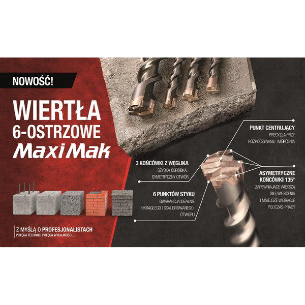 MAKITA DRILL SDS MAX 19x 400x 540mm MAXI MAK 6-BLADE