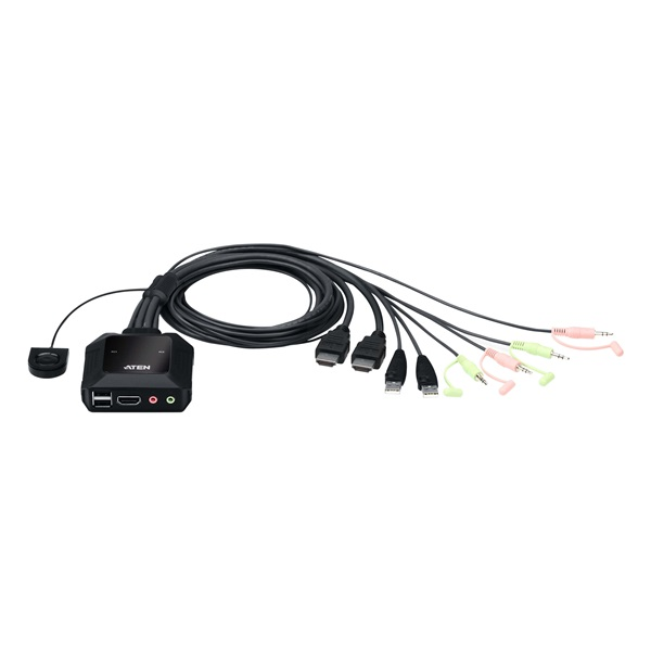 ATEN KVM Switch USB HDMI 4K 3,5mm, 2 port - CS22H (CS22H-AT)