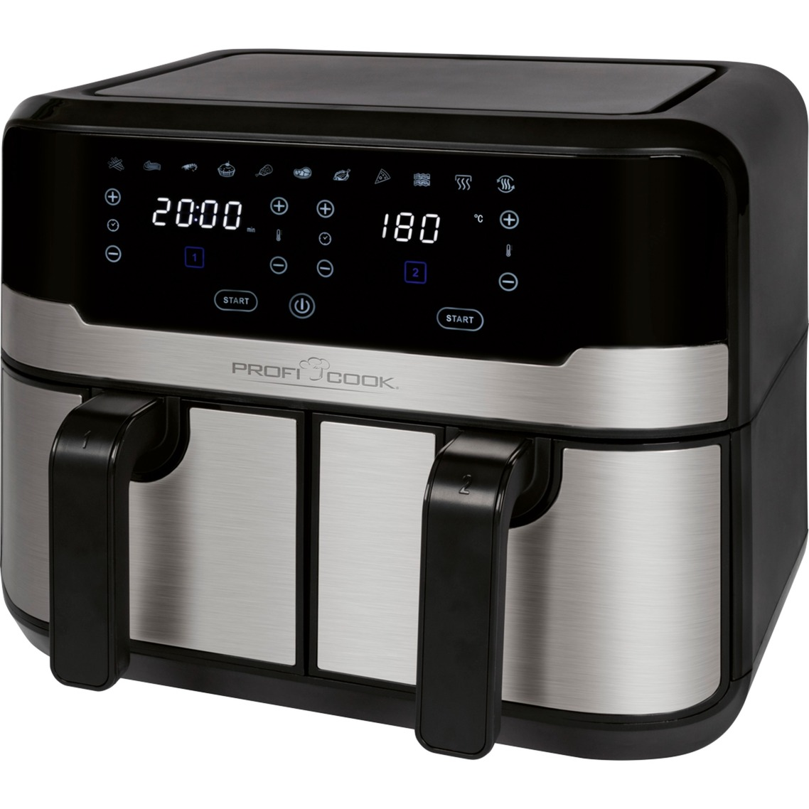 ProfiCook PC-FR 1242 H 9L Forrólevegős fritőz - Fekete (PC-FR 1242)