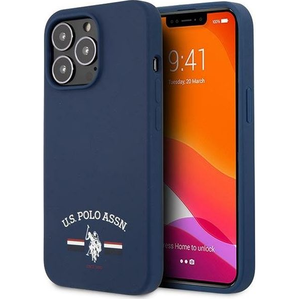 US Polo Silicone Collection iPhone 13 Pro Max Telefon tok - Kék (USHCP13XSFGV)