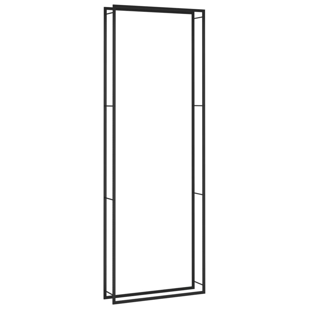fekete acél tűzifatároló állvány 110x28x312 cm (350312)