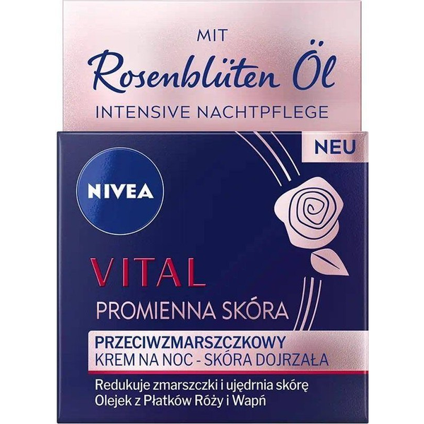 Nivea Vital Nočna Krema proti Gubam za Sijočo Kožo, 50ml