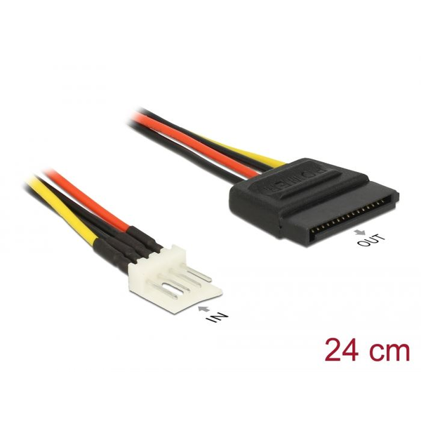 DELOCK Stromkabel SATA 15Pin -> Floppy 4Pin St/St 0.24m