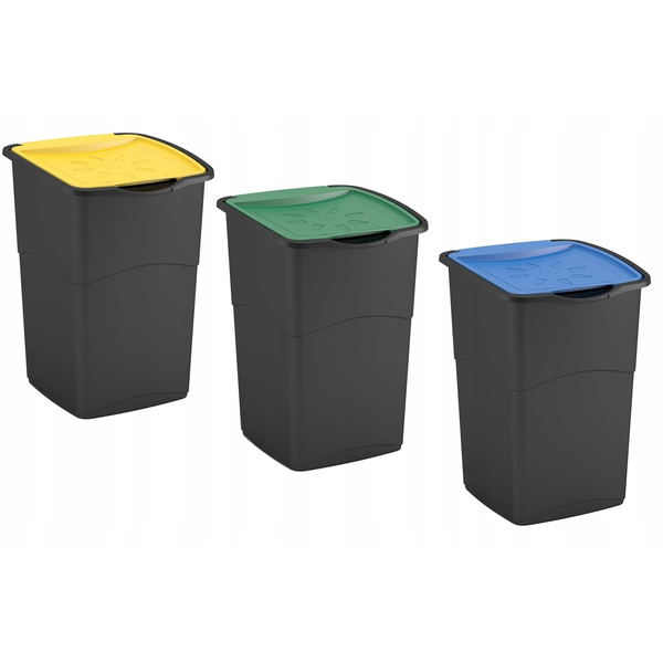 CURVER KOSZ NA ŚMIECI  "KORAL BIN" 47L   /CZARNY/ MIX 3szt.