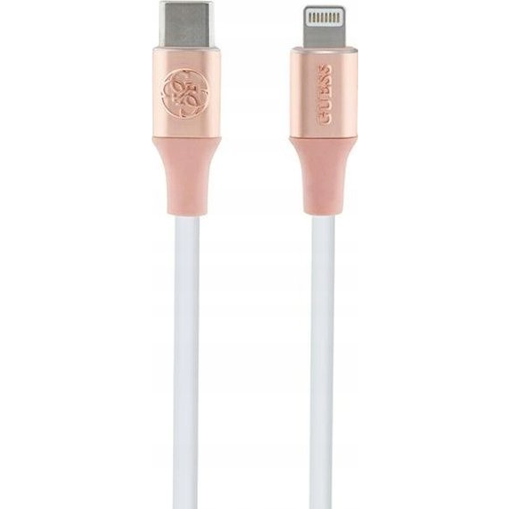 GUESS EBOSSED LOGO USB-C KABEL ZA LIGHTNING 1,5M HITRO POLNJENJE ROZA