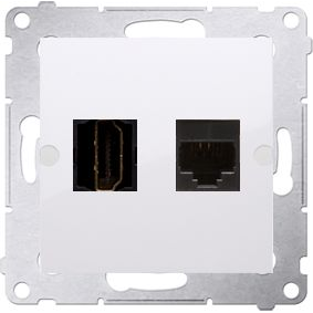 Kontakt-Simon Simon 54 Gniazdo HDMI + komputerowe RJ45 kat.6 białe (DGHRJ45.01/11)