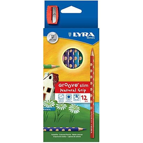 LYRA Groove Slim Színes Ceruza Háromszögletű Vékony 12 Darabos Hegyezővel