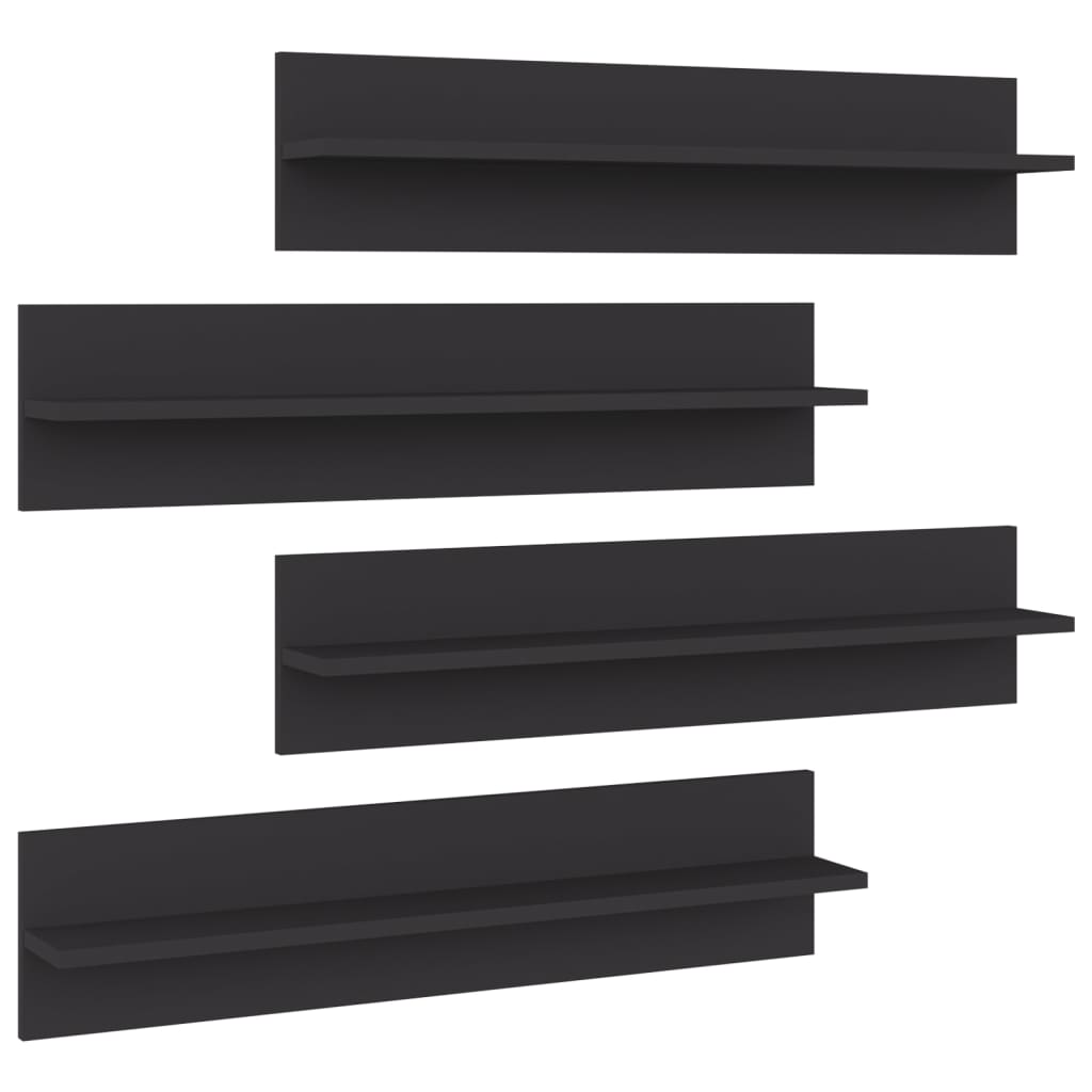 4 db szürke forgácslap fali polc 80 x 11,5 x 18 cm (807338)
