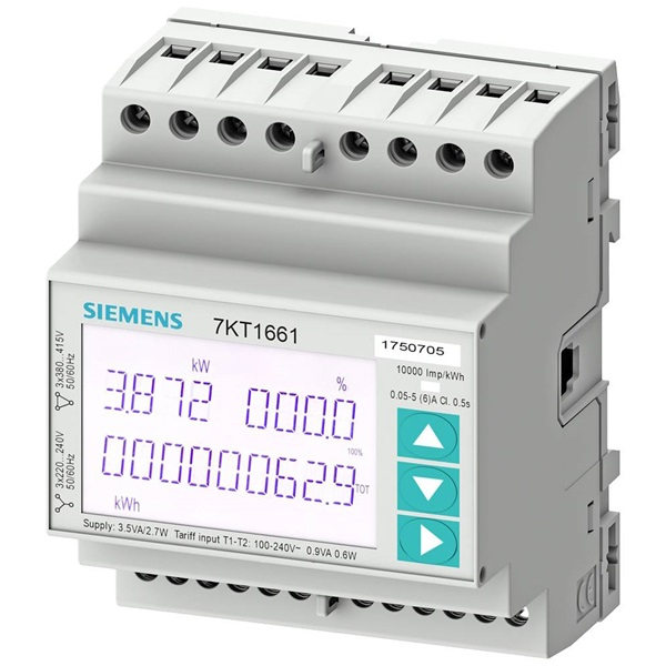 Siemens 7KT1662 SENTRON 7KT PAC1600 LCD 230 V Modbus RTU + MID/kalapsínre fogyasztásmérő (7KT1662)