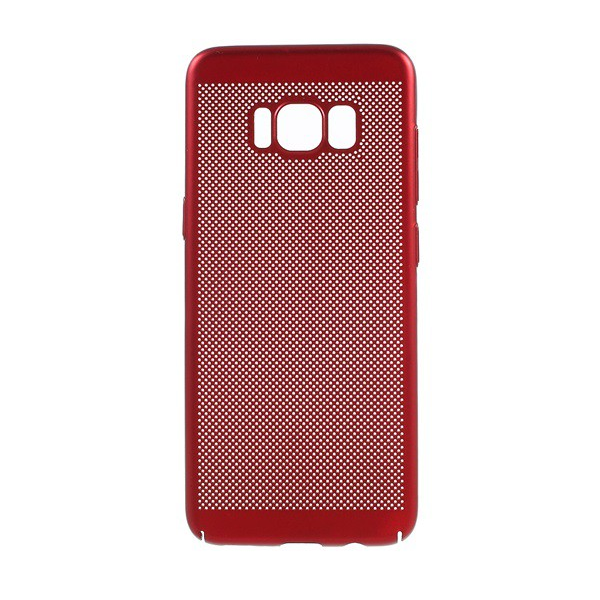 Műanyag telefonvédő (gumírozott, lyukacsos minta) PIROS [Samsung Galaxy S8 (SM-G950)] (5996457698011)