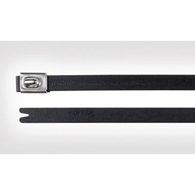 HellermannTyton 111-00294 MBT8HFC-SS316/SP-BK Kábelkötöző 201 mm 7.90 mm Fekete Kúpos záródással, UV stabilizált 1 db (111-00294)
