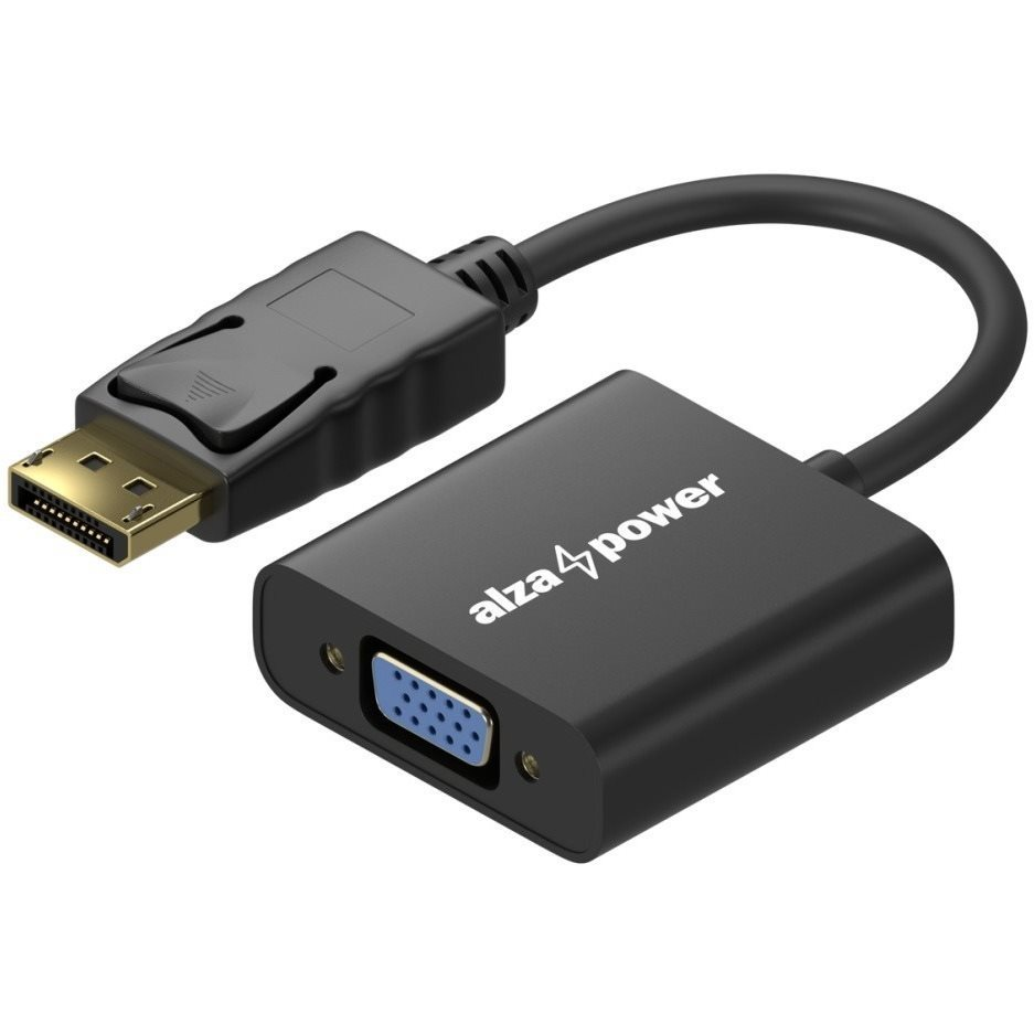 AlzaPower DisplayPort (M) to VGA (F) 0,18m, matt fekete (APW-ADDPVG01A)