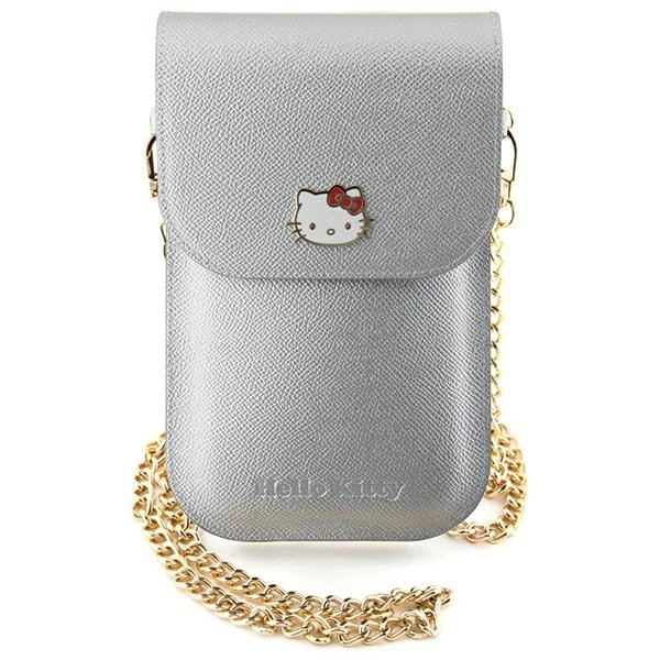 Hello Kitty Leather Metal Logo Chain - Crossbody kabelka na telefón