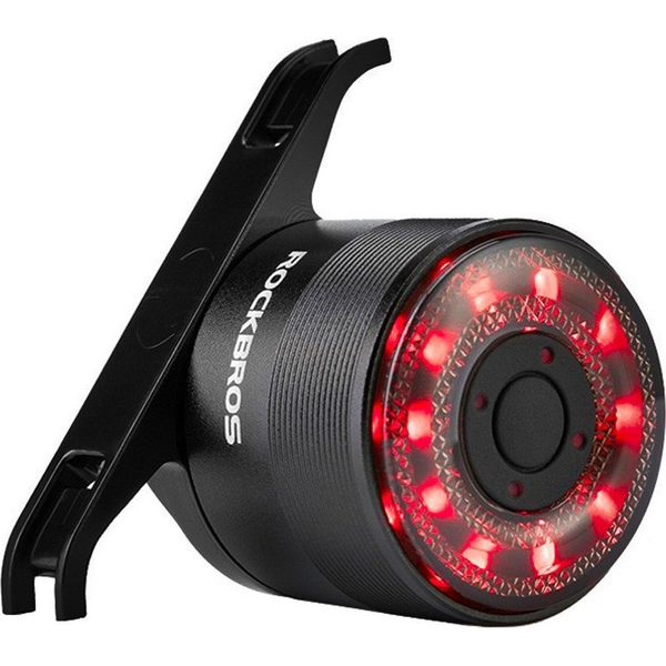 Lampka rowerowa tylna Q1 7 kolorów LED Strobe + kabel USB-C - USB-A - czarna Lampka rowerowa tylna Q1 7 kolorów LED Strobe + kabel USB-C - USB-A - czarna