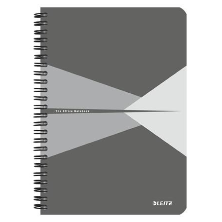 Leitz spirálfüzet, A5, vonalas, 90 lap, "Office", szürke (E44990085)