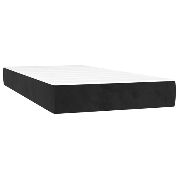 Saltea de pat cu arcuri, negru, 80x200x20 cm, catifea