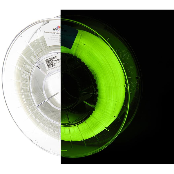 Spectrum PLA Glow in the Dark 1,75 mm, Yellow-Green, 0,5 kg