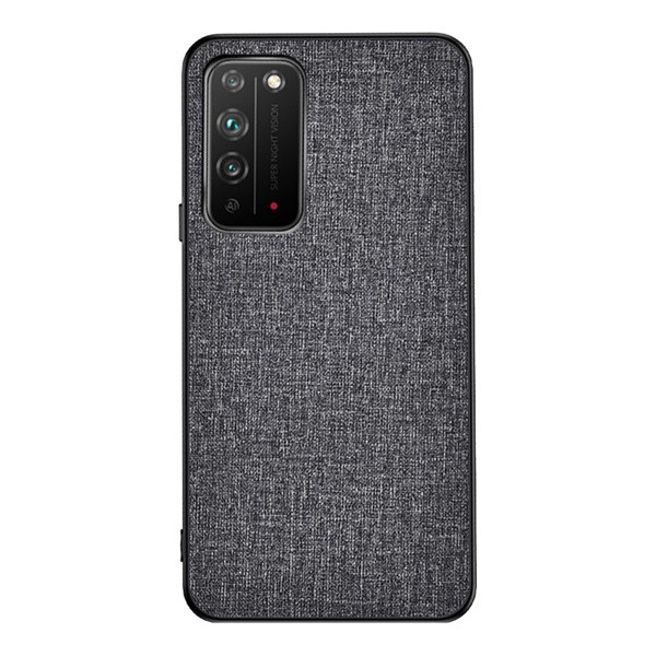 Műanyag telefonvédő (közepesen ütésálló, szilikon keret, textil hátlap) SZÜRKE [Honor X10 5G] (5996457990986)