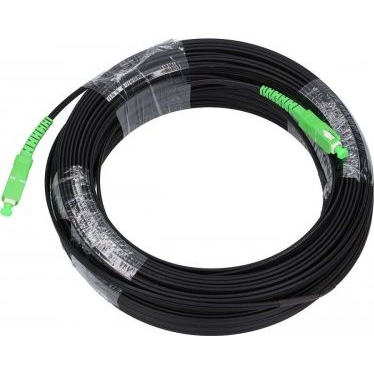 Мрежов кабел Extralink, SC, APC, G.657A2, Симплекс, 30 м, Черен/Зелен