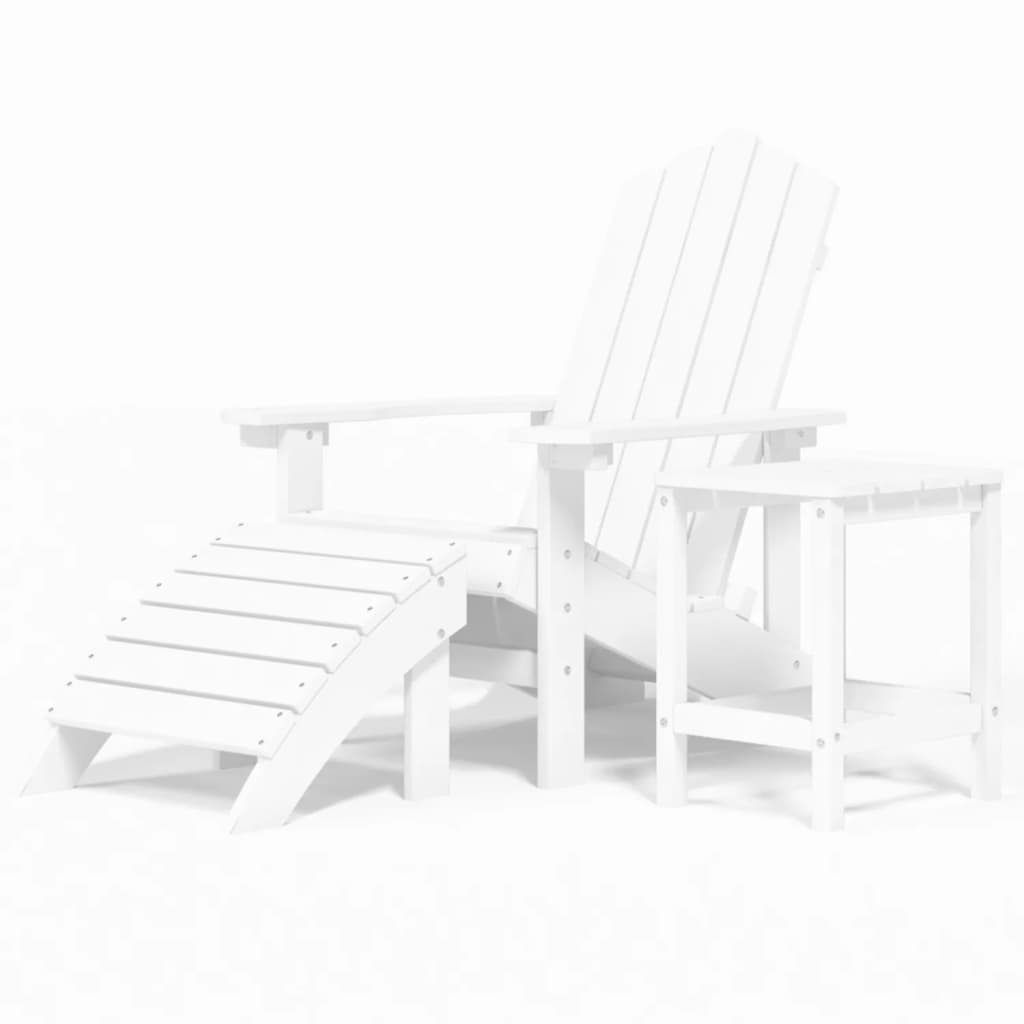 fehér HDPE kerti adirondack szék lábtartóval és asztallal (3095708)