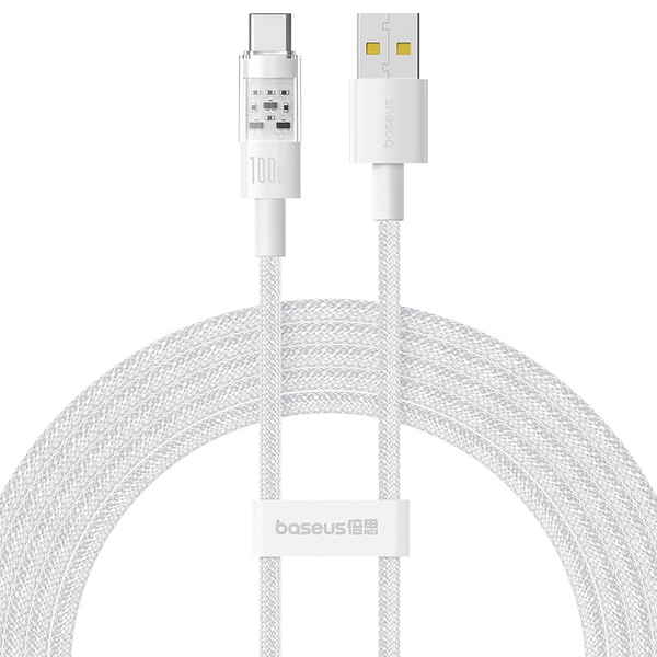 Baseus Gem USB-A apa - USB-C apa Adat és gyorstöltő kábel 2m - Fehér