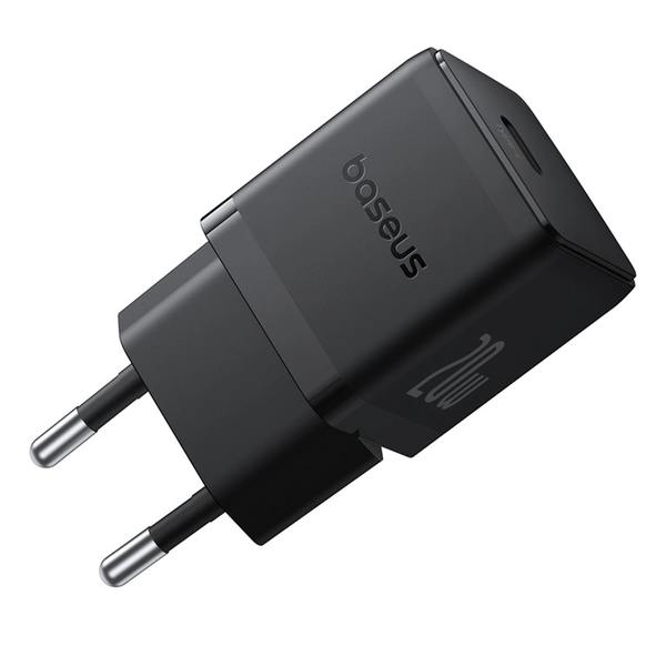 Ładowarka sieciowa Baseus Palm 1C 20W (z kablem Baseus Mini White USB-C 60W (20V/3A) 1m) - czarna