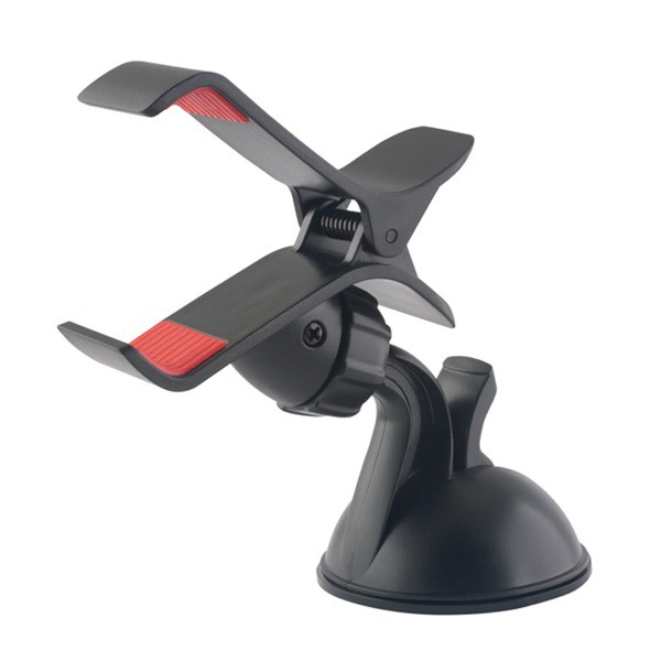 Autós tartó (tapadókorongos, csipeszes tartó rész, forgatható, 3.5" méretig) FEKETE