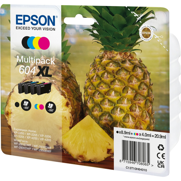 Epson 604XL blækpatron 4 stk Original Højt (XL) udbytte Sort, Blå, Magenta, Gul